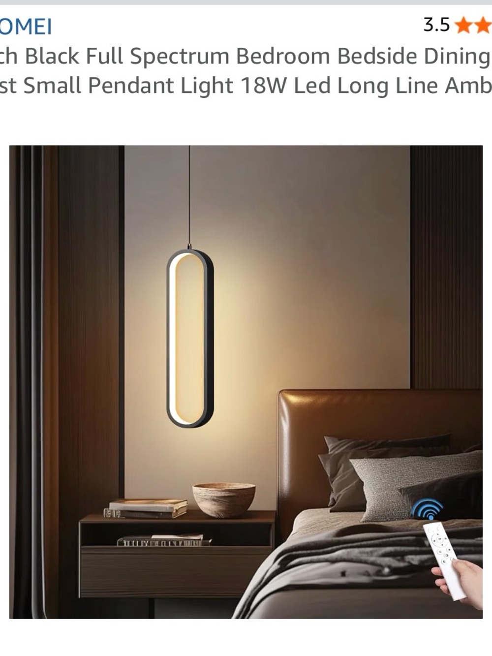 Modern Black LED Pendant Light by